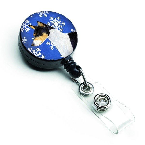 Carolines Treasures Basenji Winter Snowflakes Holiday Retractable Badge Reel SS4652BR